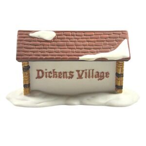 Department 56 Dickens Village Ceramic Snow Covered Sign Handcrafted Vintage 90s